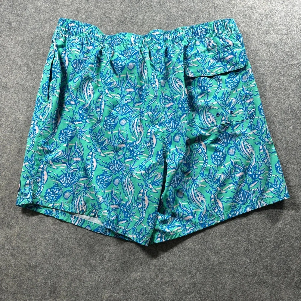 Vineyard Vines Swim Trunks Mens 2XT Green Seahorse Nautical Coastal Board Shorts